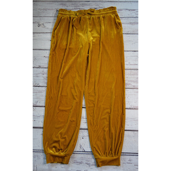 Golden Ribbed Jogger Pants UnBranded Size XL New without Tags - Picture 3 of 11